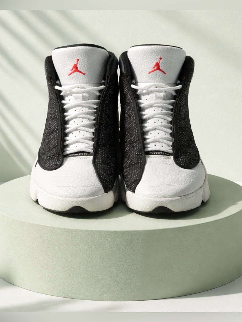 Jordan Retro Sneakers in White, Black and Red Jumpman